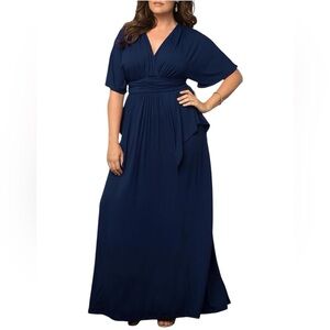 Kiyonna NWT Navy Blue Soft Jersey Maxi Length Dress Size 2X